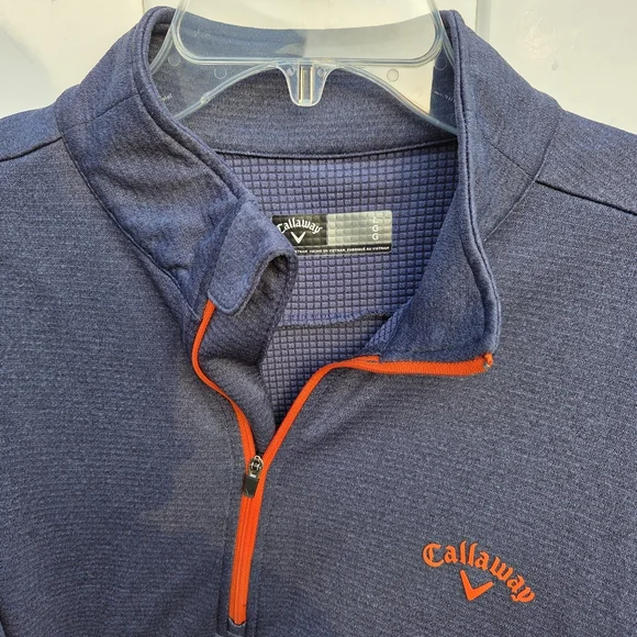 Callaway Golf Navy Quarter-Zip Pullover Men's Size  L - Picture 3 of 10